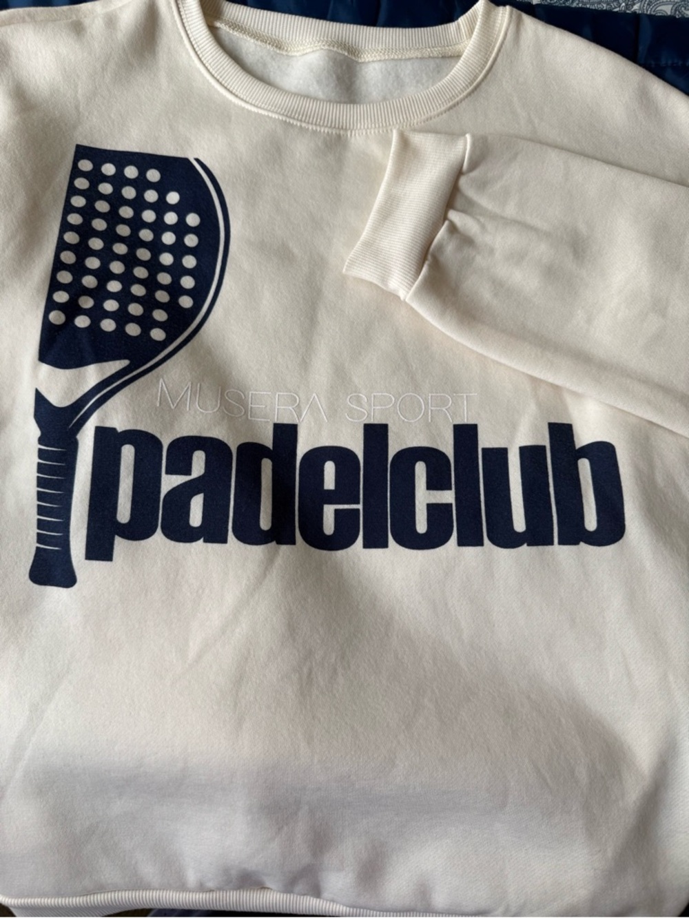 Padelclub Graphic Sweatshirt in Cream and Navy